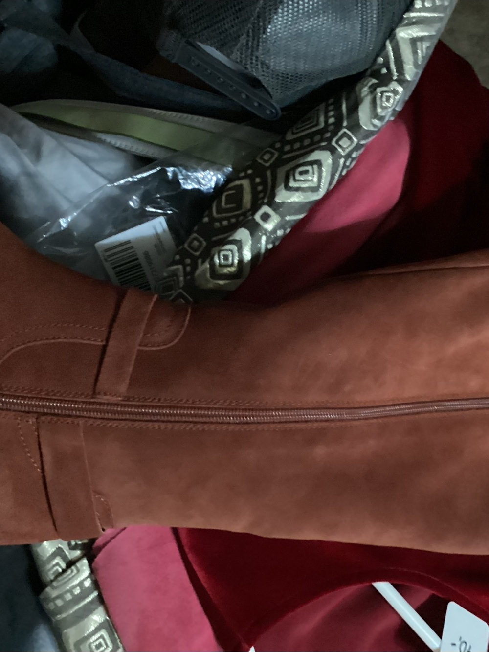 Knee-High Suede Riding Boot in Rust - Picture 7 of 8
